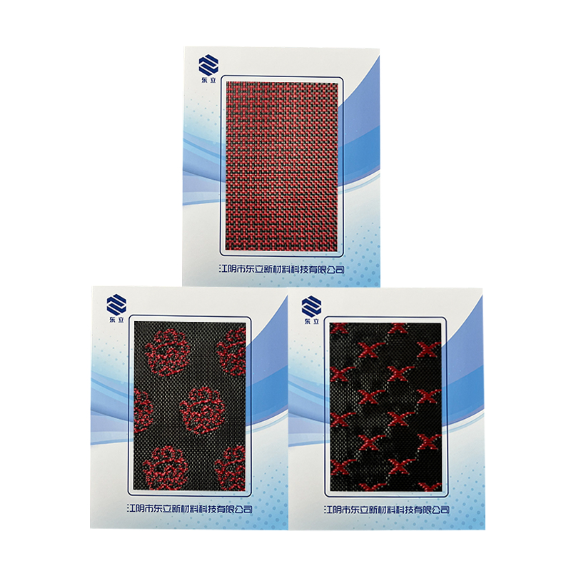 Röd/svart aramidkol blandat kolfibervävt tyg Röd/svart aramidkol blandat kolfibervävt tyg